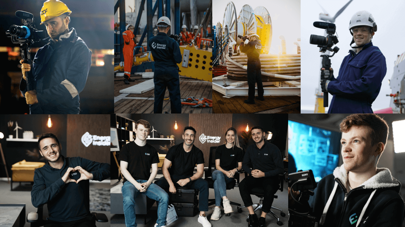 A collage of Photographs showing various members of the video production company team. With some members offshore on filming campaigns and also a team photograph.